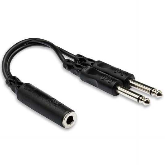 HOSA YPP-106 Y Cable 1/4 in TSF to Dual 1/4 in TS