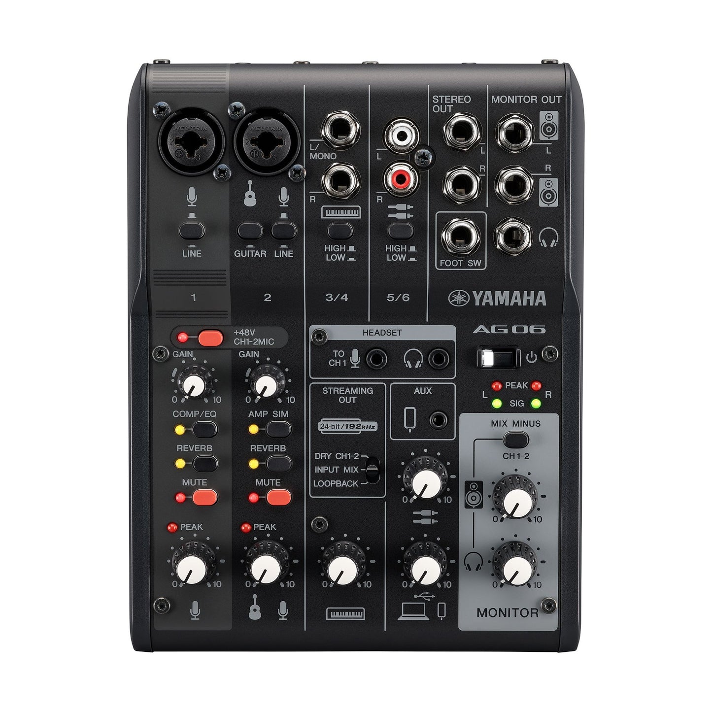 Yamaha AG06MK2, 6-Channel Live Streaming Loopback Audio USB Mixer