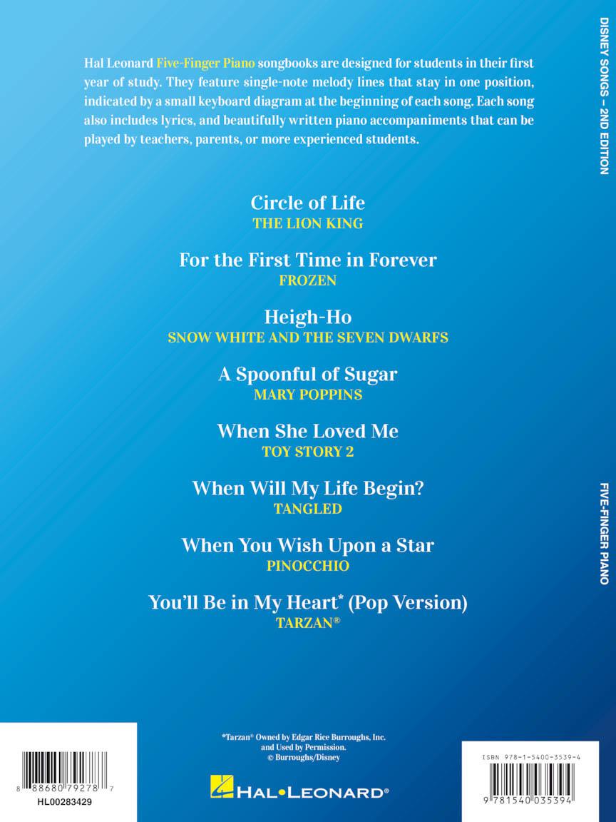 Disney Songs – 2nd Edition - Five Finger Piano