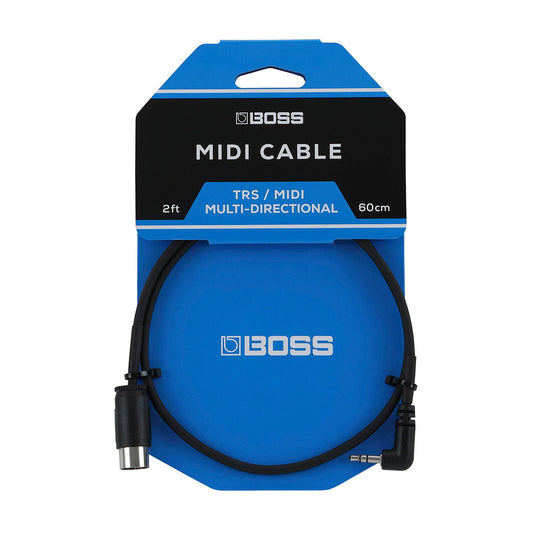 BOSS BMIDI-2-35, MIDI cable with right-angle 3.5 mm TRS and 5-pin DIN* connectors