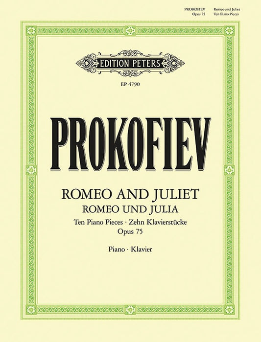 Prokofiev: Romeo and Juliet: Ten Piano Pieces Op. 75 - Edition Peters
