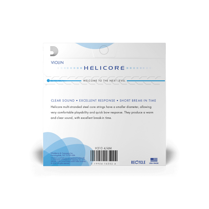 Daddario H3104/4M,  HELICORE VIOLIN STRING SET String Set, 4/4 Scale, Medium Tension