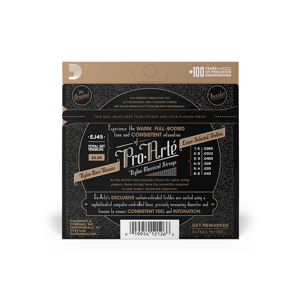 Daddario Pro Arte, EJ45,  NORMAL TENSION Nylon Classical Guitar Strings