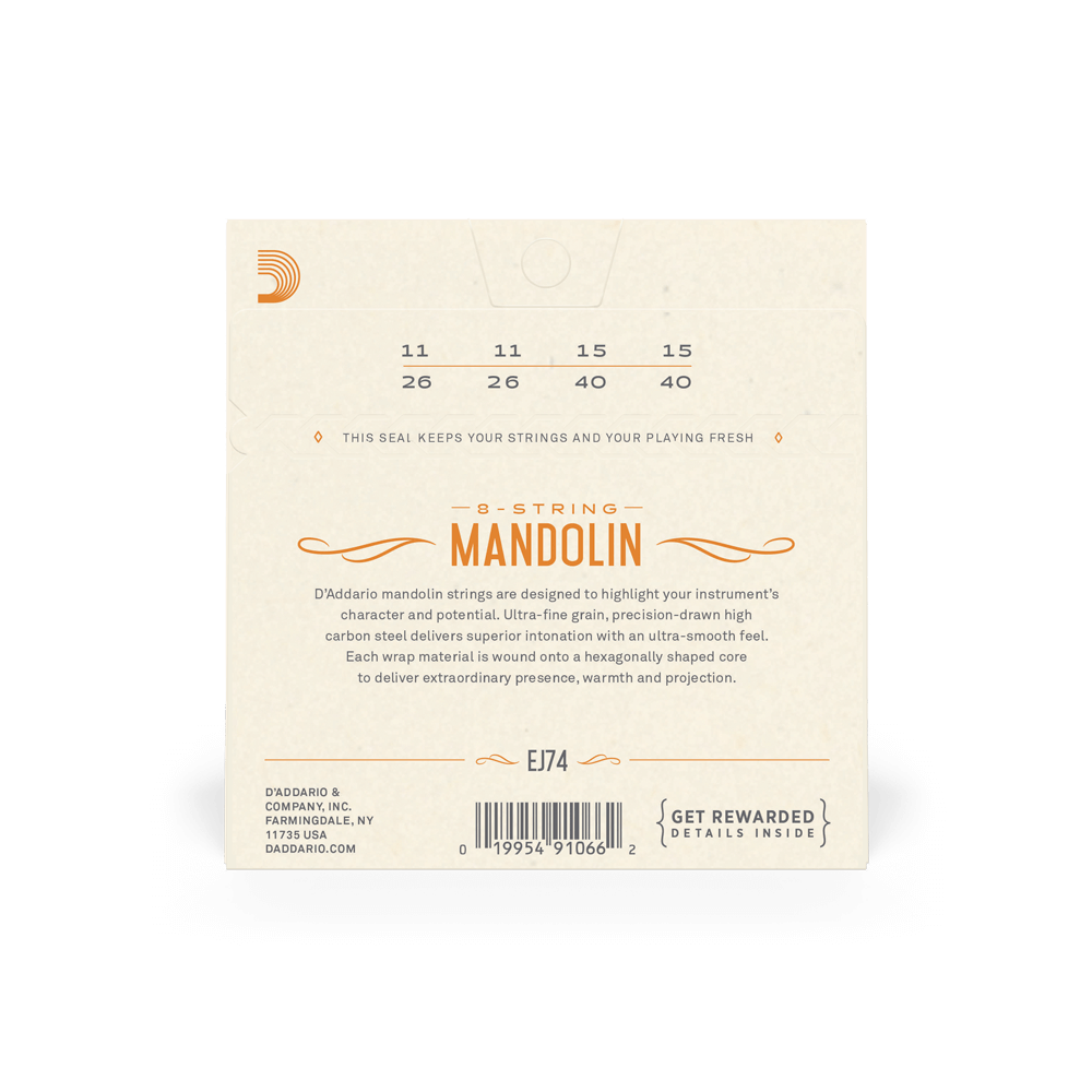 Daddario EJ74, Mandolin Strings, Medium Set