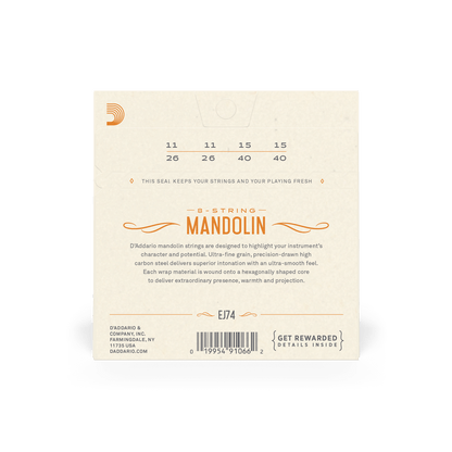 Daddario EJ74, Mandolin Strings, Medium Set