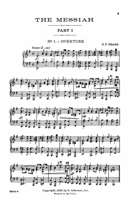 Handel - Messiah (Oratorio, 1741) - SATB - G. Schirmer