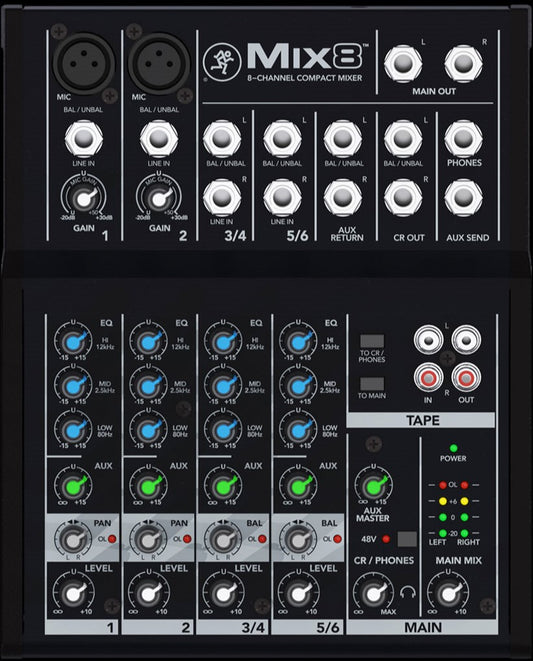 Mackie Mix8 8-Channel Compact Mixer