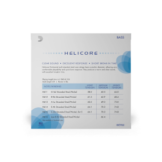 D'addario Helicore 3/4 Medium Tension Orchestral Bass String Set