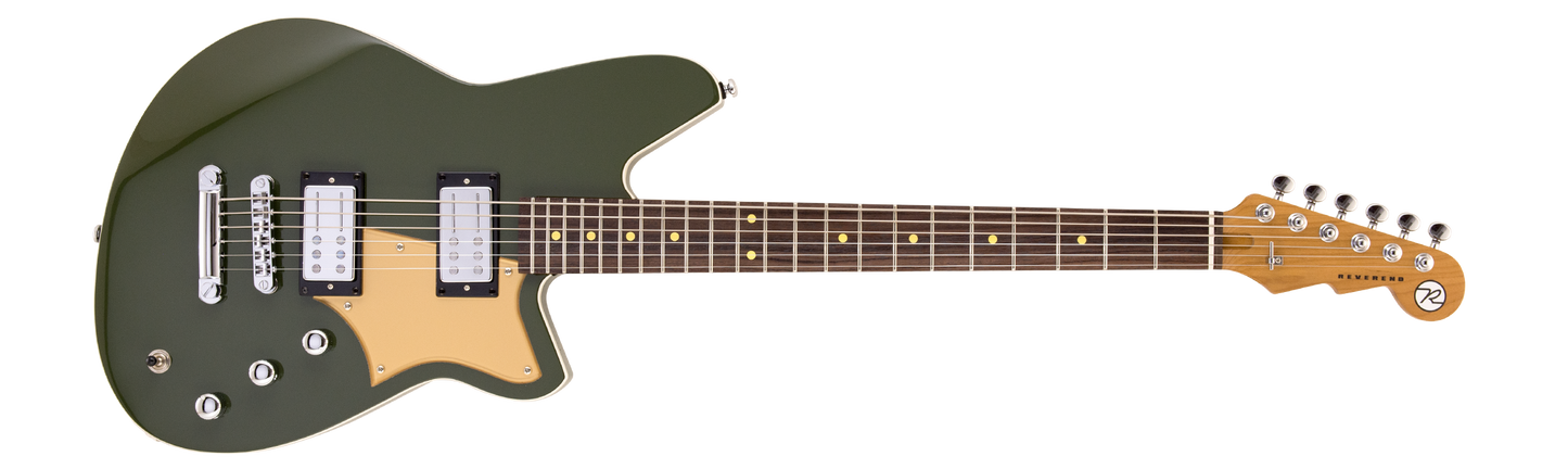 Reverend Descent RA, Army Green Baritone Electric Guitar