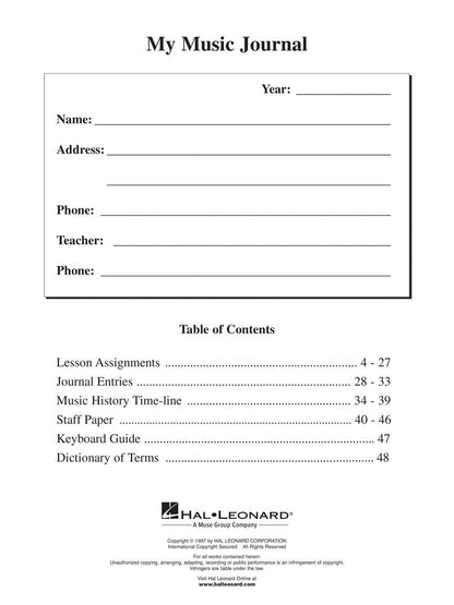 Hal Leonard - My Music Journal