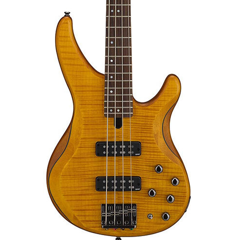 Yamaha TRBX604FM 4-String Electric Bass Guitar, Mate Amber